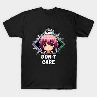 Kawaii Gym Hair Don't Care Anime T-Shirt